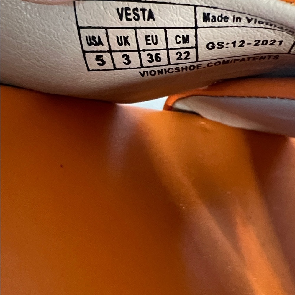 Vionic Vesta Platform 90’s Orange Marigold Comfort Slide Sandals Size 5 - Picture 9 of 10
